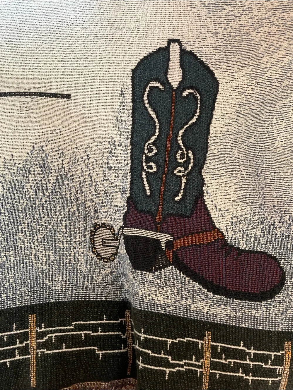Western ,Rustic .Cowboy Tapestry Throw